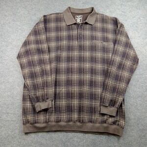 Safe Harbor Polo Shirt Mens 3XLT Sweater Plaid Long Sleeve Knit Big Tall Casual